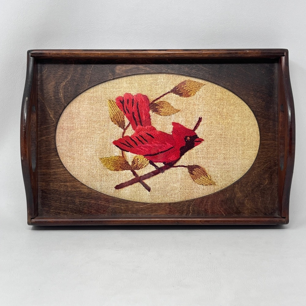 Three Mountaineers Wood Needlwork Oval Display Tray Mini  8.5x12.5 New Vtg